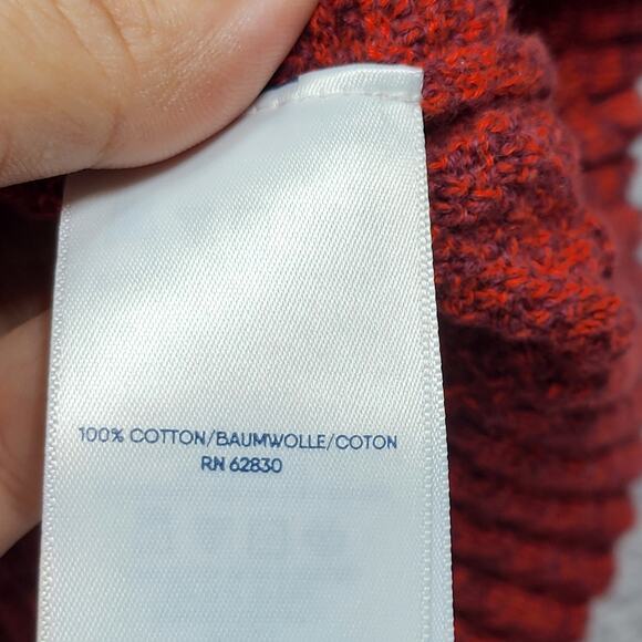 Lands End 100% Cotton Vneck Speckled Sweater Size Small - Picture 5 of 6